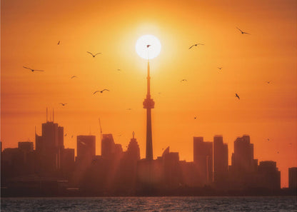 Wandbild Sonnenaufgang hinter Toronto Leinwandbild