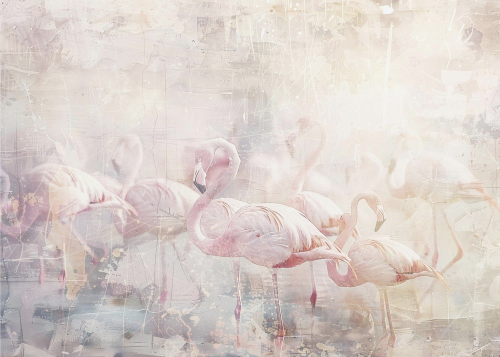 Wandkunst Flamingo Tier Vintage Kunst Illustration Wandkunst 10