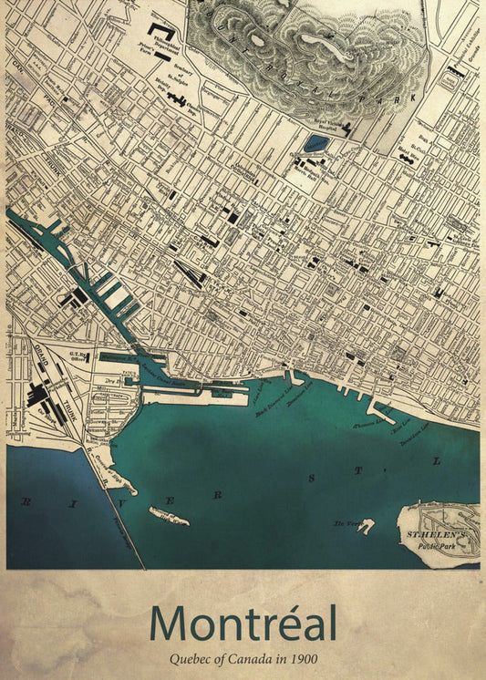 Wandbild Montreal Karte