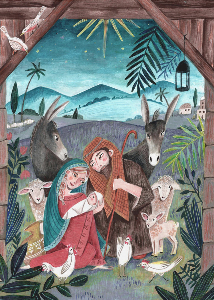 Wandbilder Weihnachten mit Maria und Jesuskind Leinwandbild