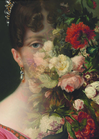 Porträt von Hortense de Beauharnais, Königin von Holland, mit Blumenstillleben
