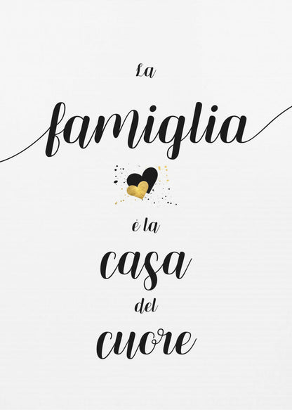 Wandbild Die Familie ist das Zuhause des Herzens - Italienischer Leinwanddruck