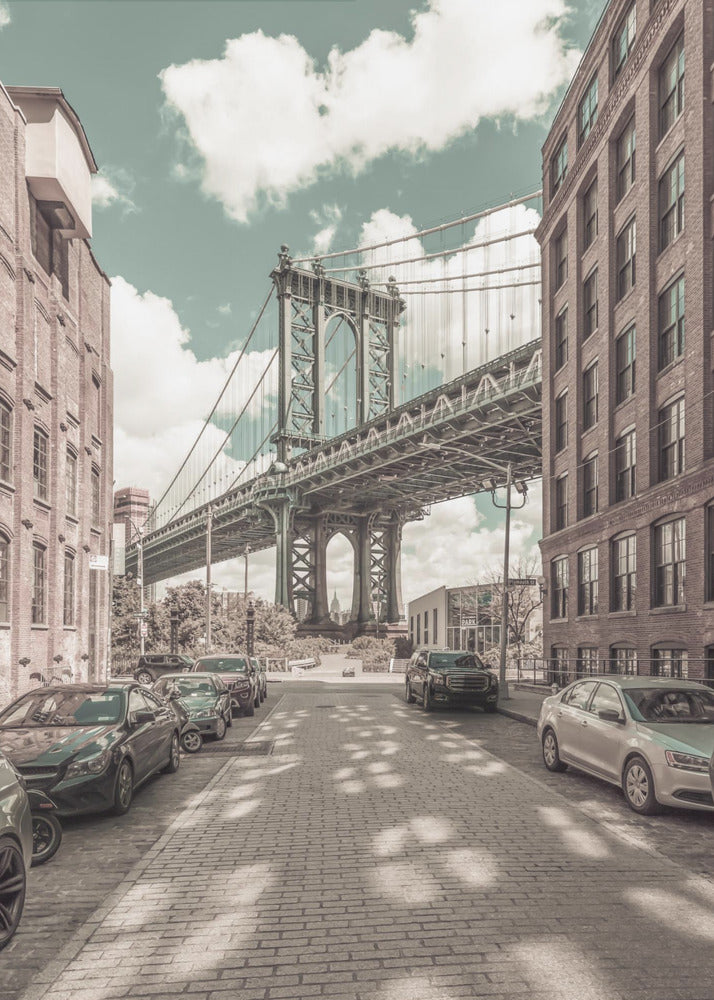 Wandbild NEW YORK CITY Manhattan Bridge | urbaner Vintage-Stil
