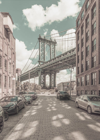 Wandbild NEW YORK CITY Manhattan Bridge | urbaner Vintage-Stil