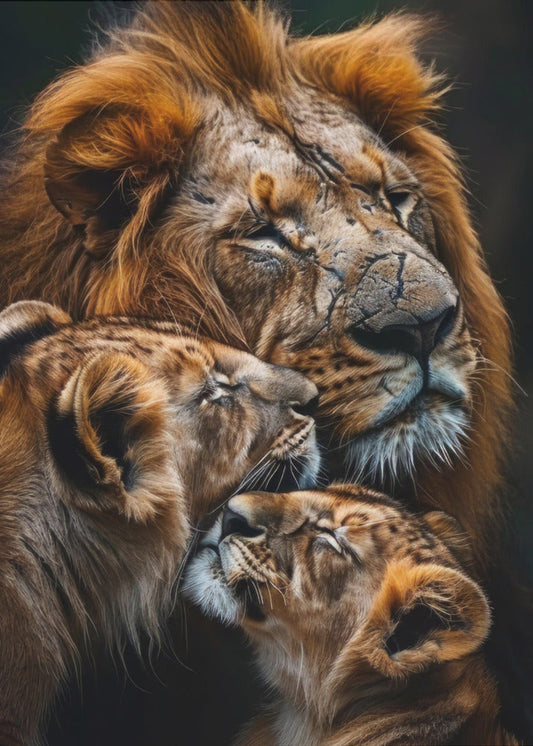 Wandbild Poster Löwenfamilie 2