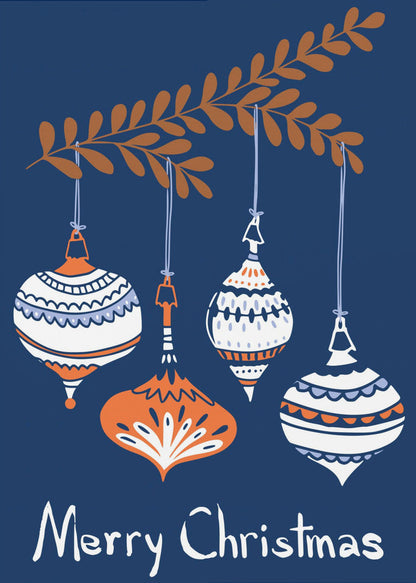 Wandbild Fröhliche kleine Weihnachtsbaumkugeln blau Leinwandbild