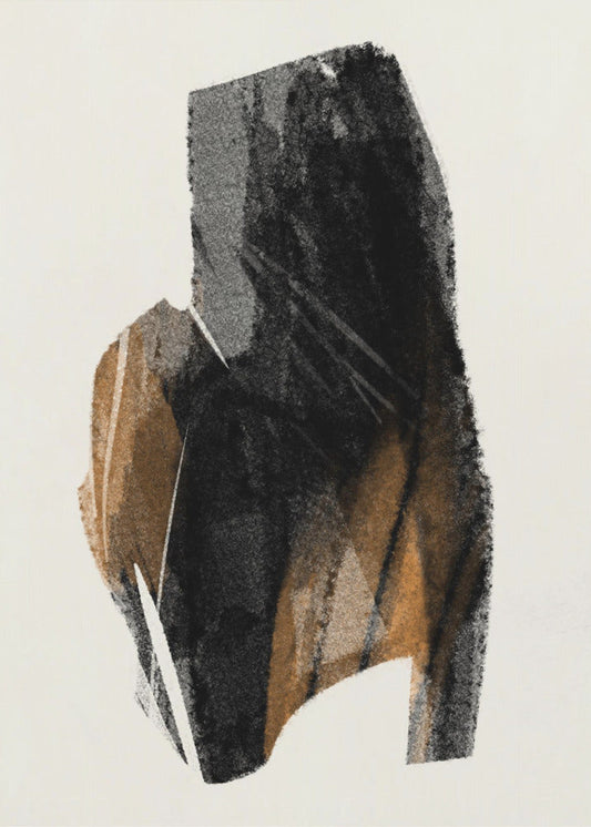 Wandbild Schwarze Figur auf neutralem Hintergrund 4