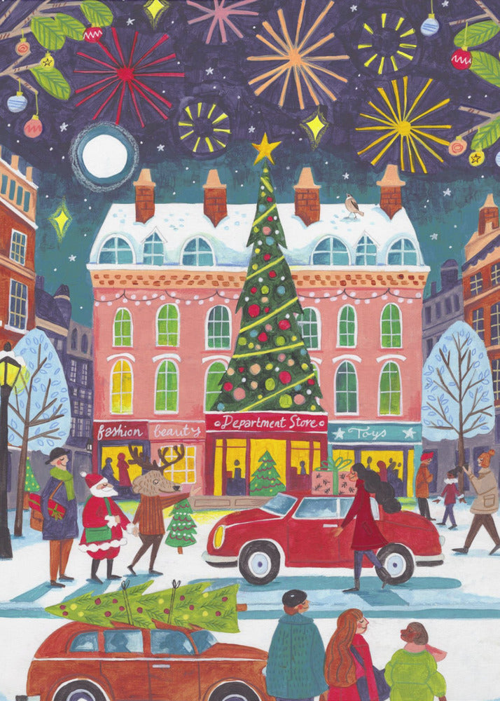 Wandbild Weihnachten in der Stadt Leinwanddruck