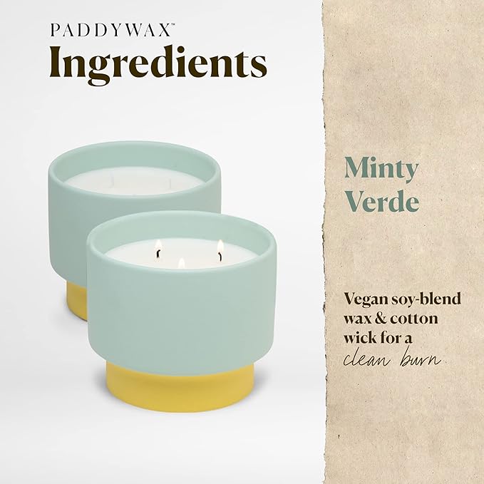 Color Block 16 oz Kerze – Minty Verde von Paddywax