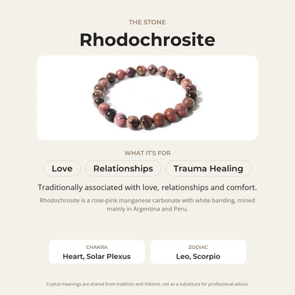 Rhodochrosite Bead Bracelet
