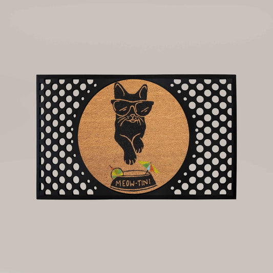 meowtini round doormat set