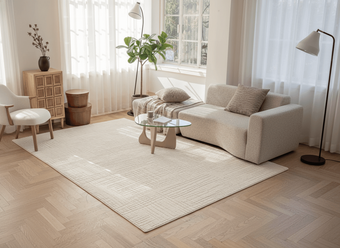 Skandinavischer Webteppich für das Wohnzimmer, leicht zu reinigen