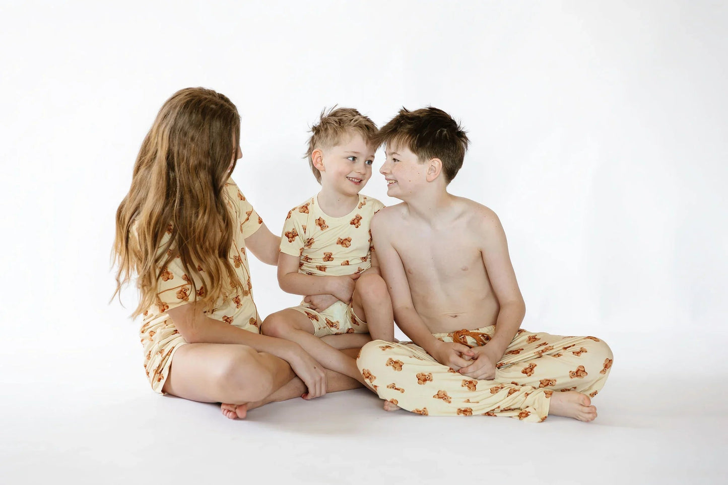 Kinder Teddybär Langarm Schlafanzug-Shirt