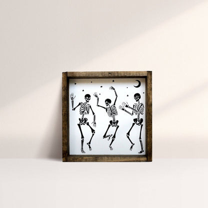 Dancing Skeletons Mini Wood Sign - AURABAGS SHOP
