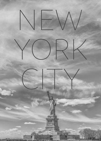 Wandbild NYC Freiheitsstatue | Text Skyline