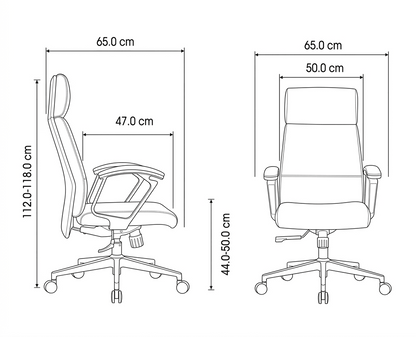 Bürostuhl Ljubljana aus Vollnarbenleder