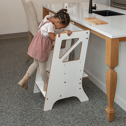 Mitwachsender Lernturm aus Holz für Kinder - Der Mini Chef