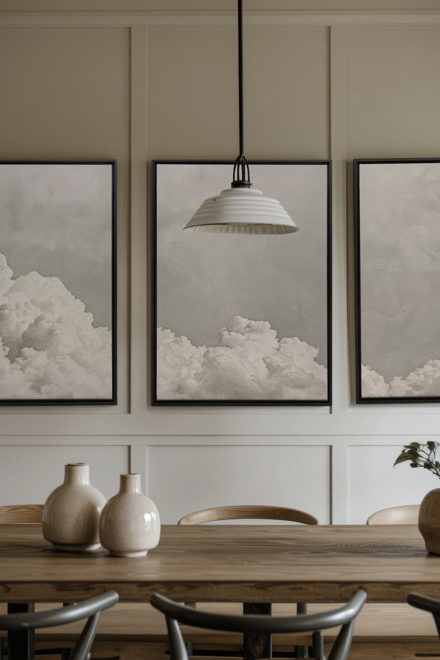ANTIKE WOLKENLANDSCHAFT TRIO (3 Werke auf gespannter Leinwand)
