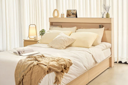 Wohn Schlafzimmer Möbel Set Wien: Stauraumbett, Schwebetürenschrank, USB-C Ladefunktion