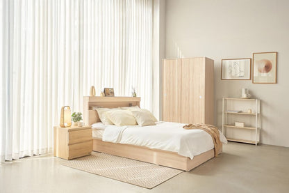 Wohn Schlafzimmer Möbel Set Wien: Stauraumbett, Schwebetürenschrank, USB-C Ladefunktion