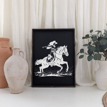 Vintage Cowgirl Wood Sign - AURABAGS SHOP