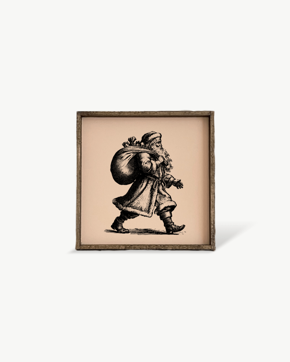 Vintage Santa - Framed Christmas Print - AURABAGS SHOP