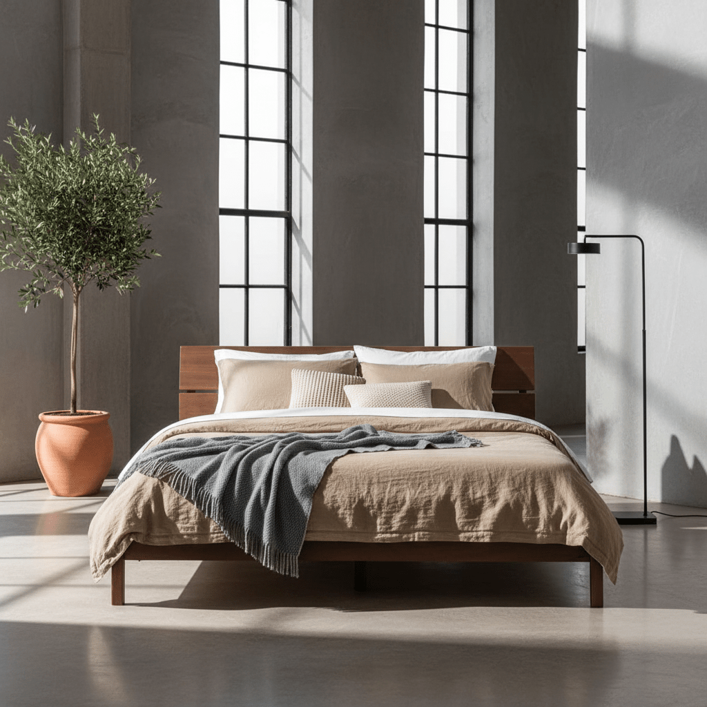 Vline 601 Acacia Wood Bed Frame