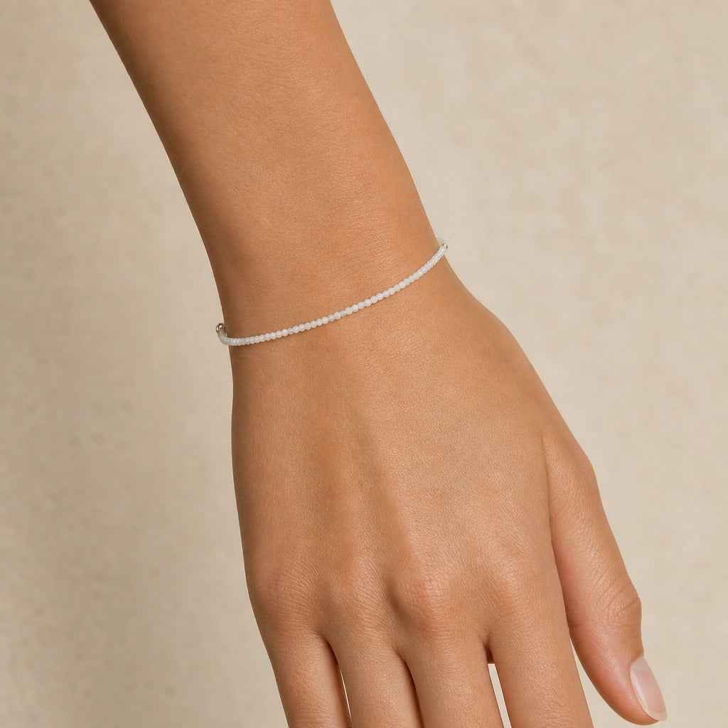 White Moonstone Bracelet - 2-3mm