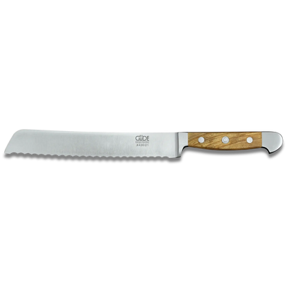 ALPHA OLIVE | Brotmesser 20 cm Klinge | Handgeschmiedet / Olivenholzgriff